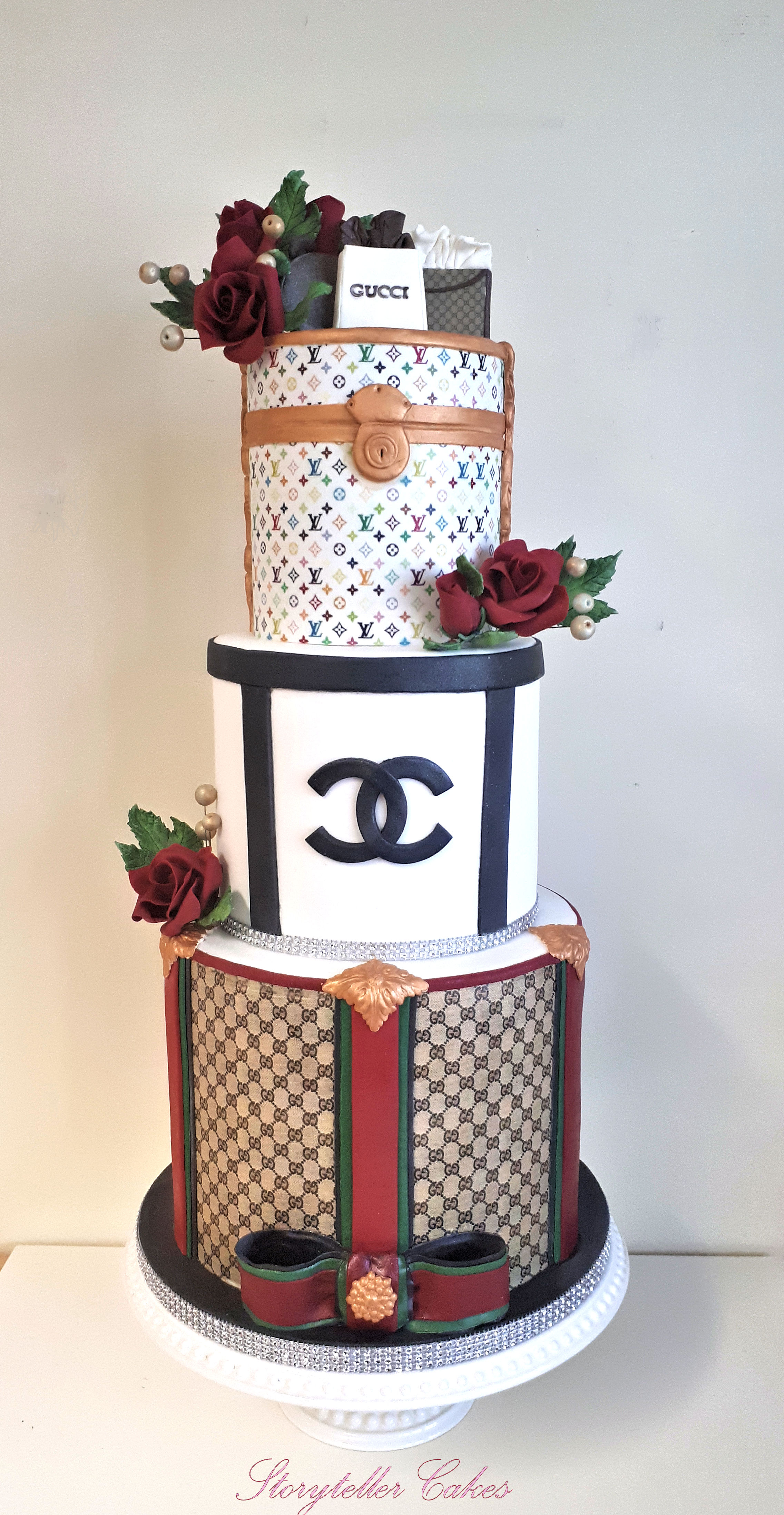 designer label birthday cake